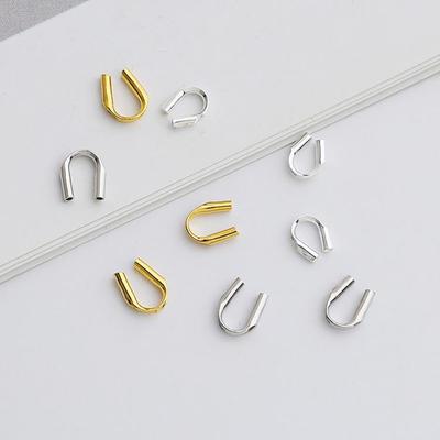 U-förmiger Perlenverschluss aus 925er Sterlingsilber für selbstgemachte Armbänder oder Halsketten, Schmuckzubehör