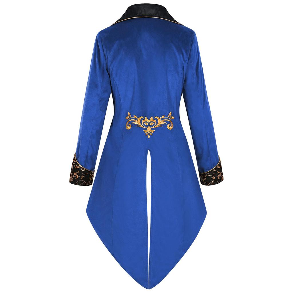 European & American Men's Steampunk Medieval Frock Coat for Cosplay & Stage Performance