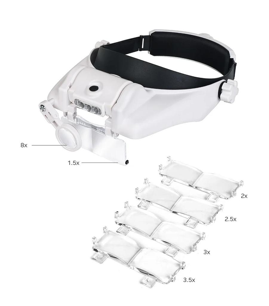 Hot Selling USB Rechargeable Glasses Loupe Watchmaker Repair Tool Glasses Magnifier LED Headband Magnifying Glass