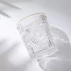 GIANXI Anaglyph Glass Cup Transparent High Temperature Resistance Thicken Glass Cups Retro Sun Flower Pattern Glasses Drinkware