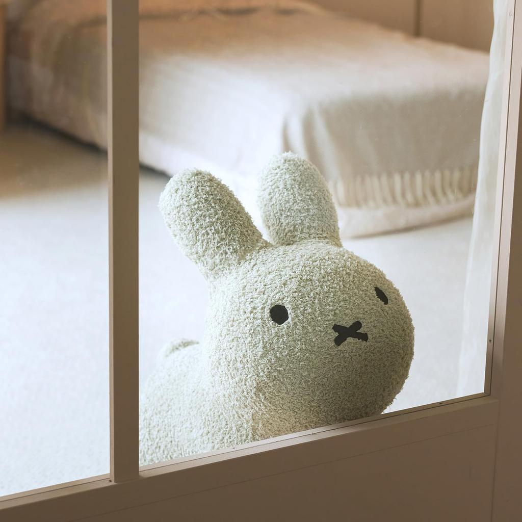 [Official] Ides Bruna Bonbon Fuwamoko Rabbit Gray | Fluffy and Cuddly Plush Toy for Ages 3+, Perfect Birthday Gift, Includes Air Pump