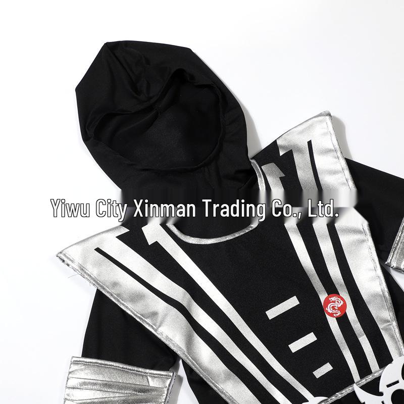 Silver Dragon Ninja Samurai Costume for Kids with Mask and Sword Accessories