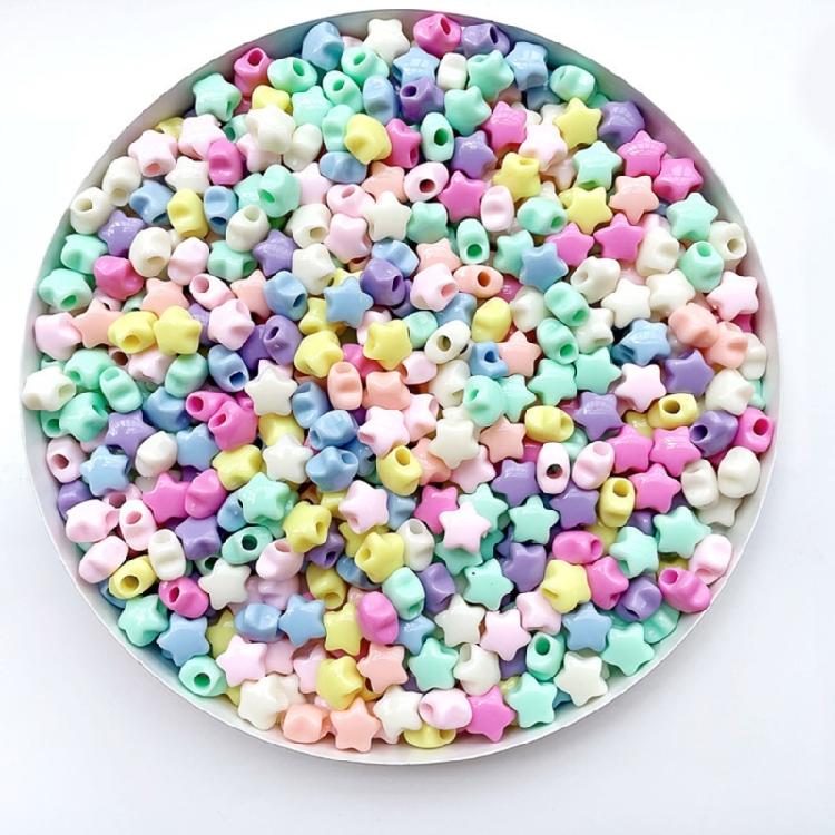 Star Heart Shape Beads For Kids Colorful Loose Beads Hair Tie Accessory For Creative Braiding And Crafting Project Supply