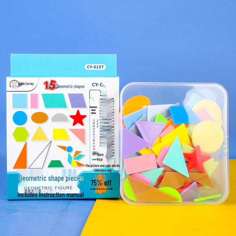 Geometric Counting Chips Set: Triangle, Square, Rectangle, Round Shapes for Teachers & Students Model 0157