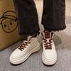 2024 Winter New Women's Thick-soled High-top Casual Sports Shoes Women's Soft-soled Comfortable Lace-up High-heeled Sports Shoes