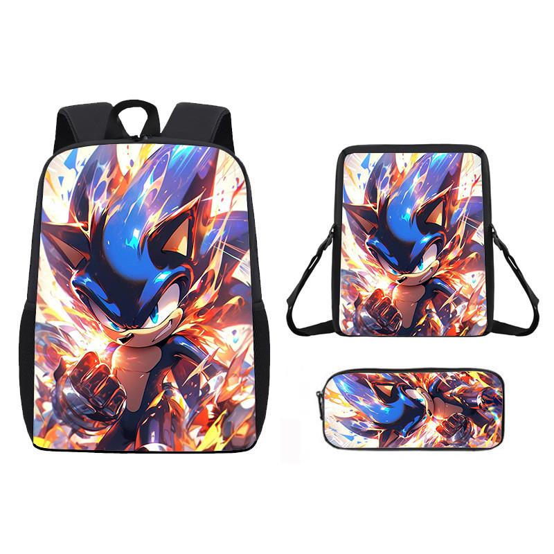 Children Cartoon Pattern Breathable Backpack Three Piece Set