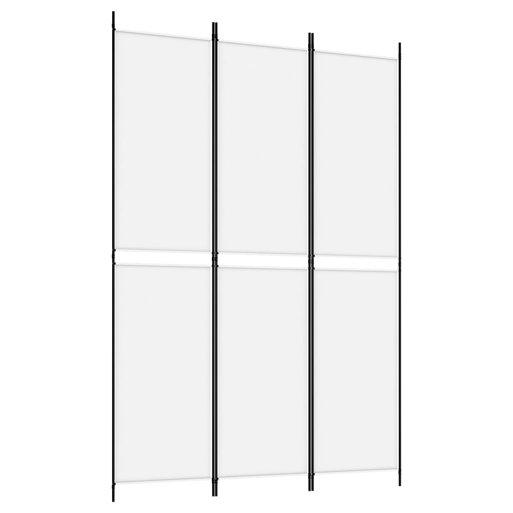 Vidaxl 3-Panel Room Divider, White, 150X220 Cm, Fabric