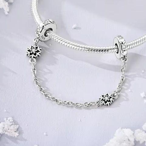 New Safety Chain Clasp Clip Charm Bead 925 Silver Heart Bow Star Moon Fit Bracelet DIY Woman Girl Jewelry Gift