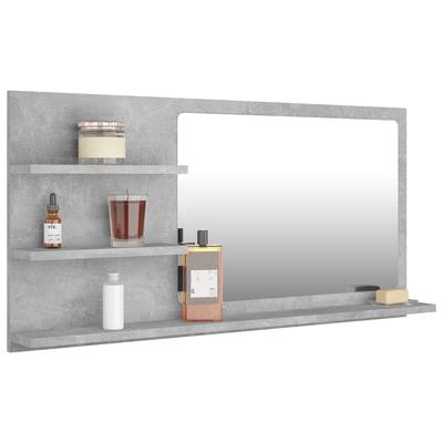 Bathroom Mirror Concrete Grey 90 X 10.5 X 45 Cm Wood Based Material