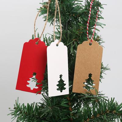 Christmas Paper Hanging Tags 50PCS Vintage Candy Cookie Bags Tree Holiday Party Christmas Holiday Decorative Gift Hanging Tags