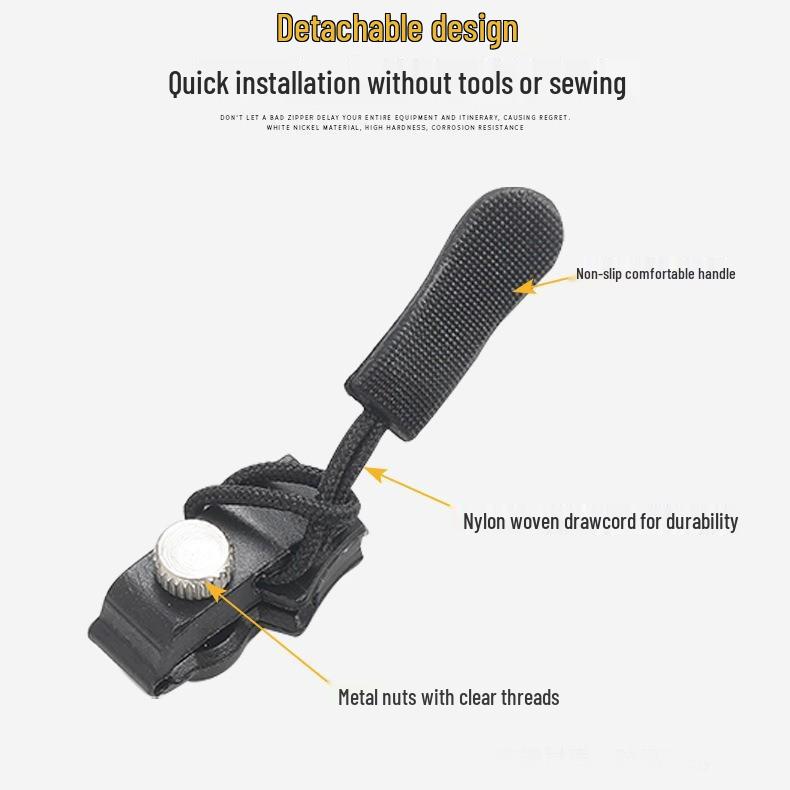 Universal Metal Zipper Repair Kit: Tool-Free Replacement for Backpacks, Coats, and Clothes