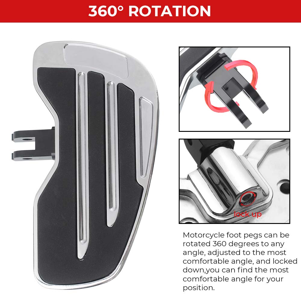 Motorcycle Foot Pegs Rider Footboard Driver Footrests Accessory Fit For Harley Softail Street Bob 114 FXBBS 2021 2022 2023 2024