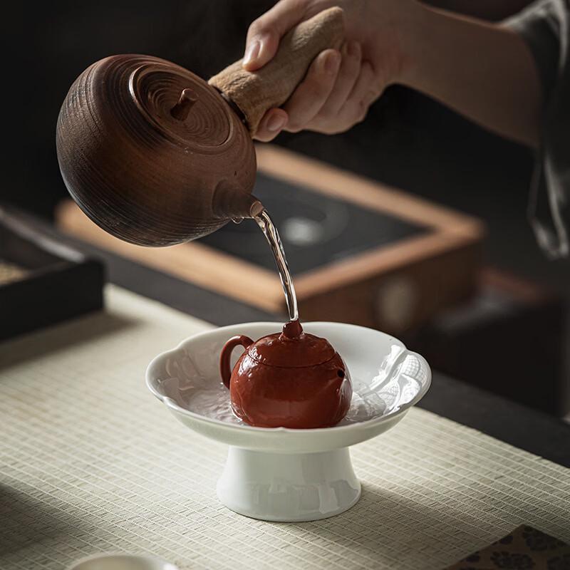 Chinese Zen Ceramic High-Foot Fruit & Snack Plate