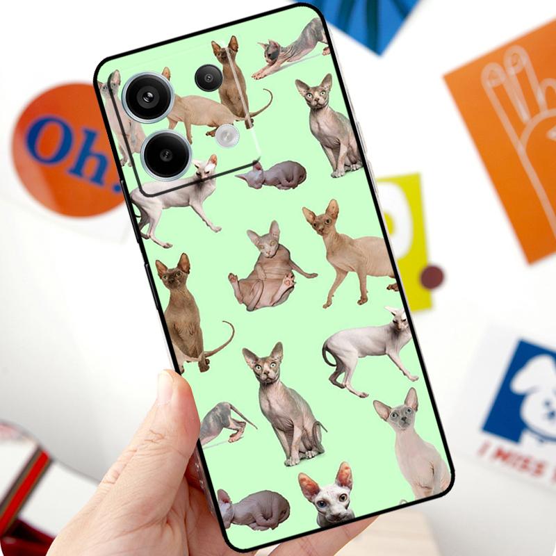Sphynx Cat Funda For Xiaomi Redmi Note 14 Pro 10 11 12 13 Pro 11S 12S Case For Redmi 15 14C 12C 10C 13C