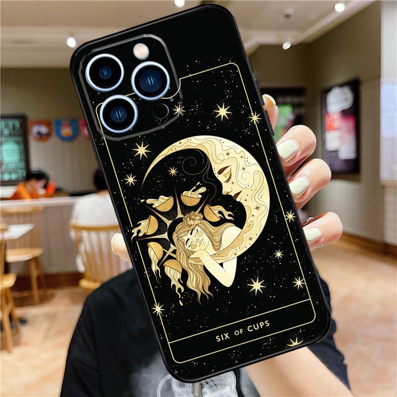 Witches moon Tarot Mystery totem Phone Case For iPhone 11 12 13 14 16 15 Pro Max Mini XS X XR 7 8 Plus Soft Cover Shell