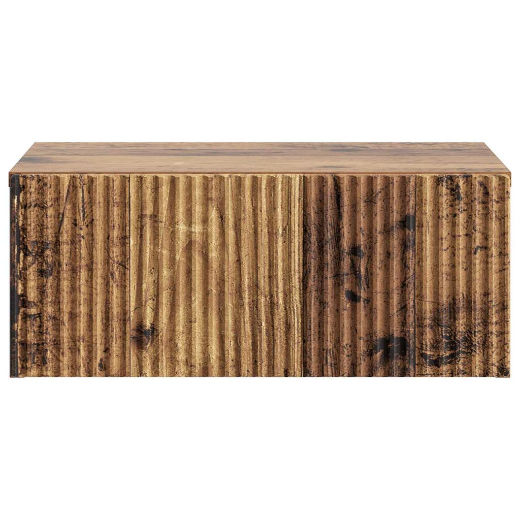 Wall Mounted Nightstand Reclaimed Wood Look 49 x 34.5 x 20 cm