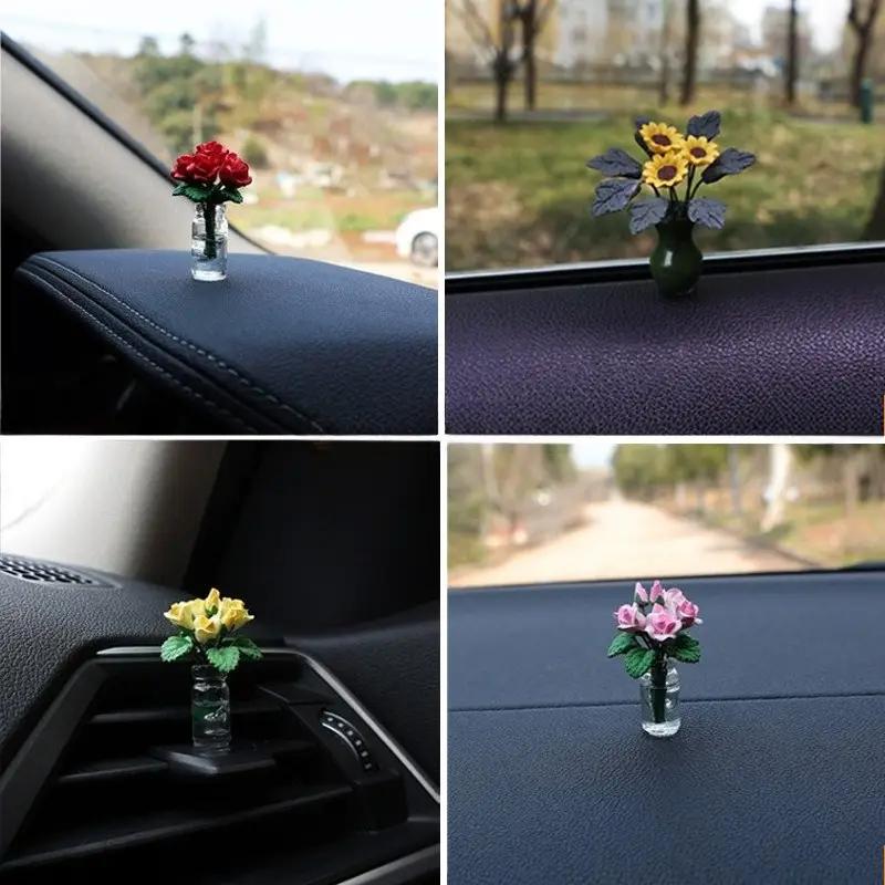Exquisite Rosen Auto Innendekoration Mini Heilende Autoteile Auto Persönlichkeit Schöne Auto Innenausstattung Mittelkonsole Fensterdekoration Dekoration