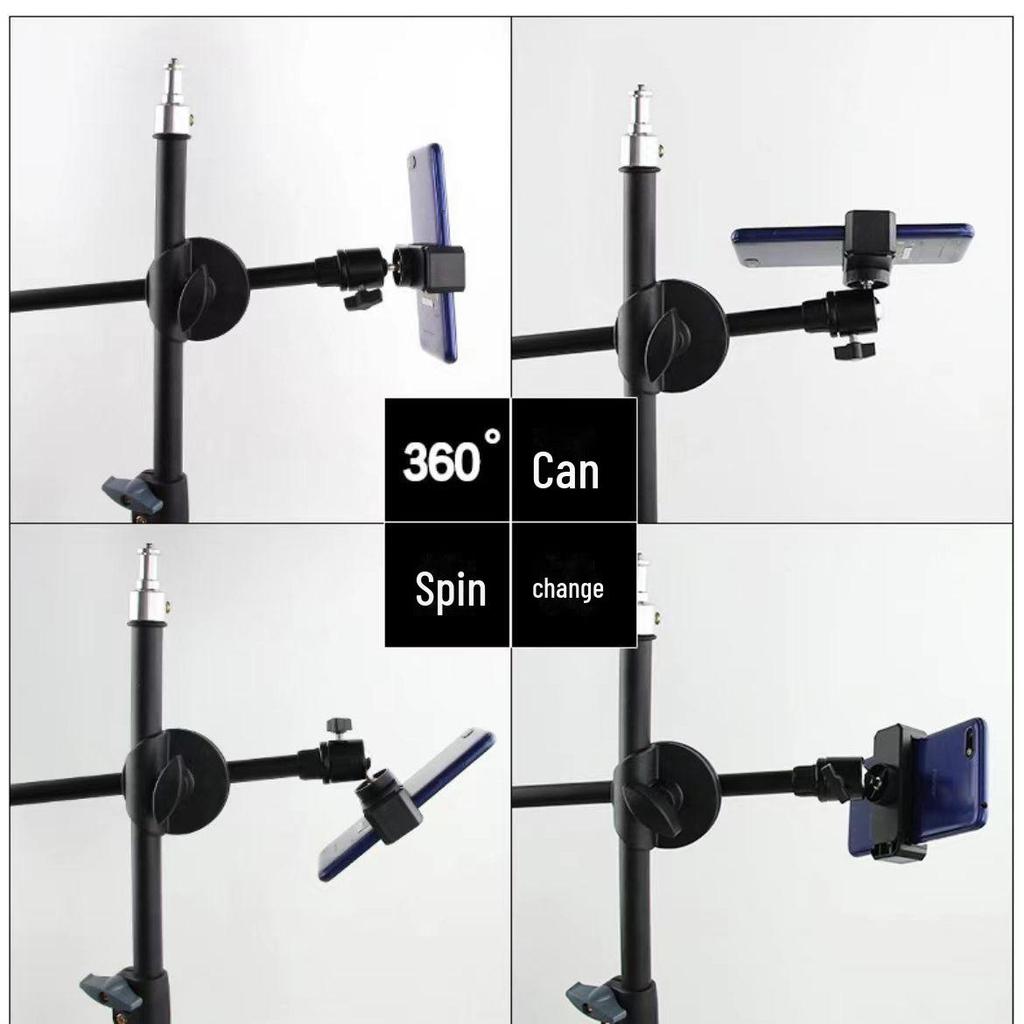 60CM Floor-Standing Metal Crossbar Phone Mount with Adjustable Extension Rod