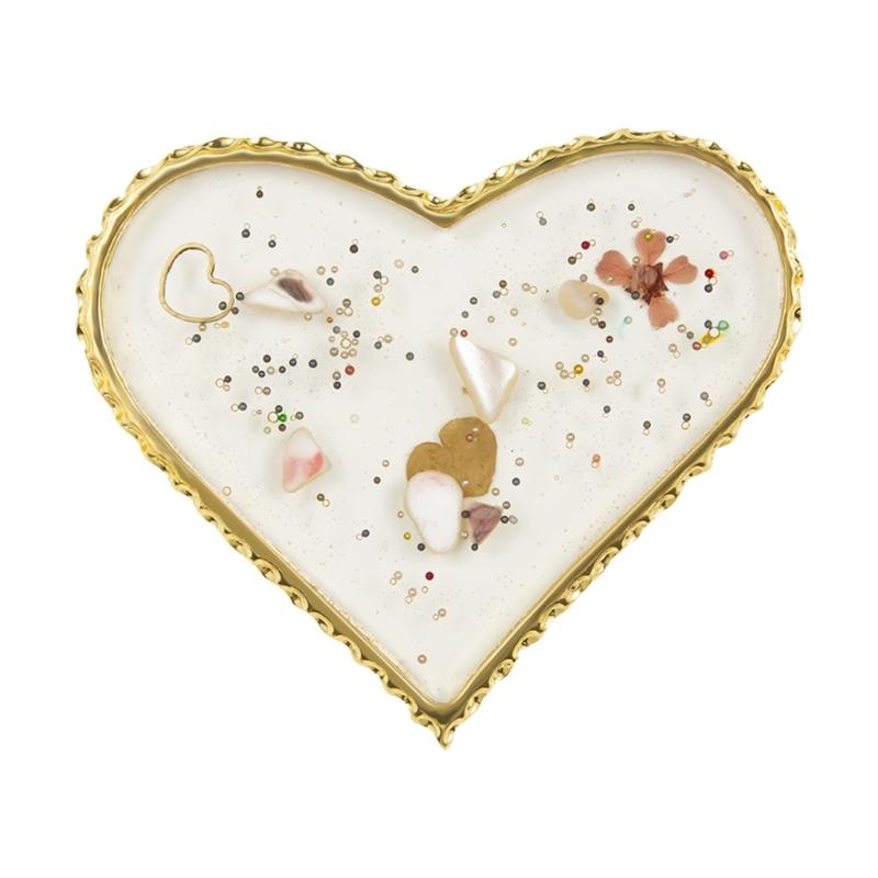 

Multi Purpose Resin Nail Palette With Decorative Gold Edge Perfect For Salon Use And Creative Crafts