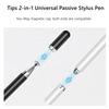 Disc/Fiber Tip 2-in-1 Universal Stylus Touch Pen for iPad iPhone Android Tablet Chromebook &other Capacitive Touchscreen Devices
