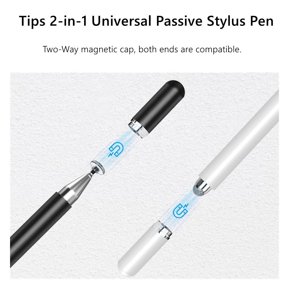 Disc/Fiber Tip 2-in-1 Universal Stylus Touch Pen for iPad iPhone Android Tablet Chromebook &other Capacitive Touchscreen Devices