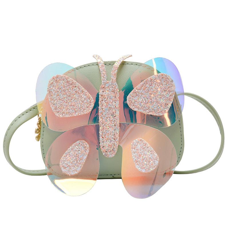 Süße Schmetterlings-Kinder-Umhängetasche Damenmode PU-Leder Schulter-Clutch-Tasche Reise-Freizeit-Handtaschen Umhängetaschen