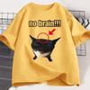 No Brain Cat TShirt Funny Unisex Tee Cat Lovers Joke Humor Cute Kawaii Tshirt Male Casual Short Sleeve Tees WOMEN Clothing Tops