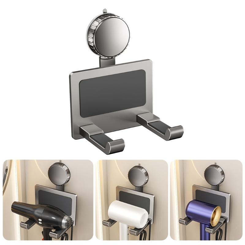 Blow Dryer Stand Space Saving Bathroom Storage Solution with Strong Suction Power not Drill Hair Dryer Rack for Toliet