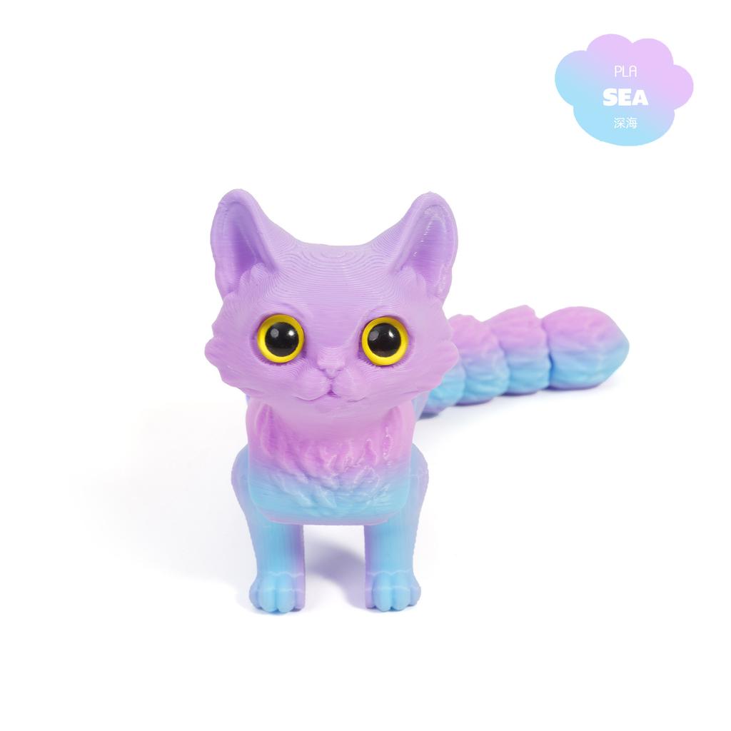 6.3/4.72 Inch 3D Printed Cute Cats Movable Joint Fidget Toys Stress Relief Decompression Desktop Ornament Kid Toy for Kids Gift