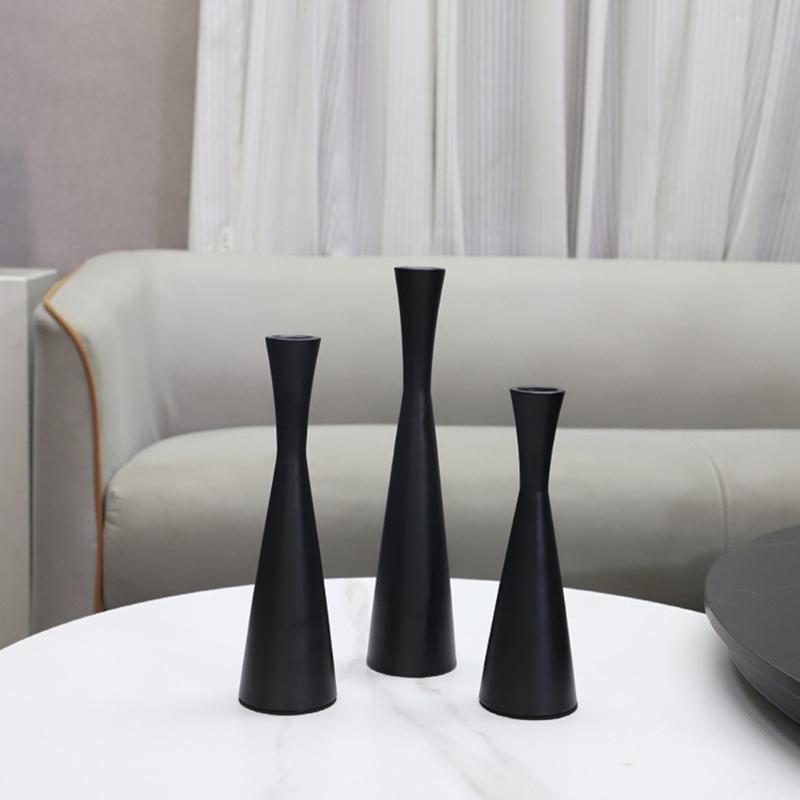 Modern Candle Stands 3 Piece Decorative Taper Candlestick Metal Candleholders For Table Centerpieces Or Patios Decors