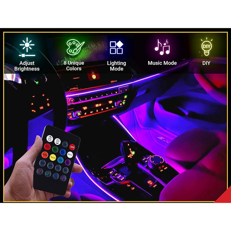 

Светодиодные лампы для салона автомобиля 48 светодиодов RGB 7 уникальных цветов с инфракрасным пультом дистанционного управления