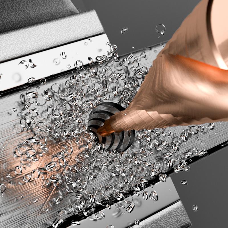 HSS CO Cobalt Step Drill Bit Straight Spiral Groove Hex  Shank Metal Stainless Steel Hole Saw Cutter Stepped Drilling Power Tools