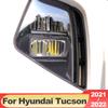 Para Hyundai Tucson NX4 2022 2023 Hybrid N Line Car Frente Farol de Neblina Sobrancelha Moldura Tampa Guarnição Tira ABS Acessórios Exteriores