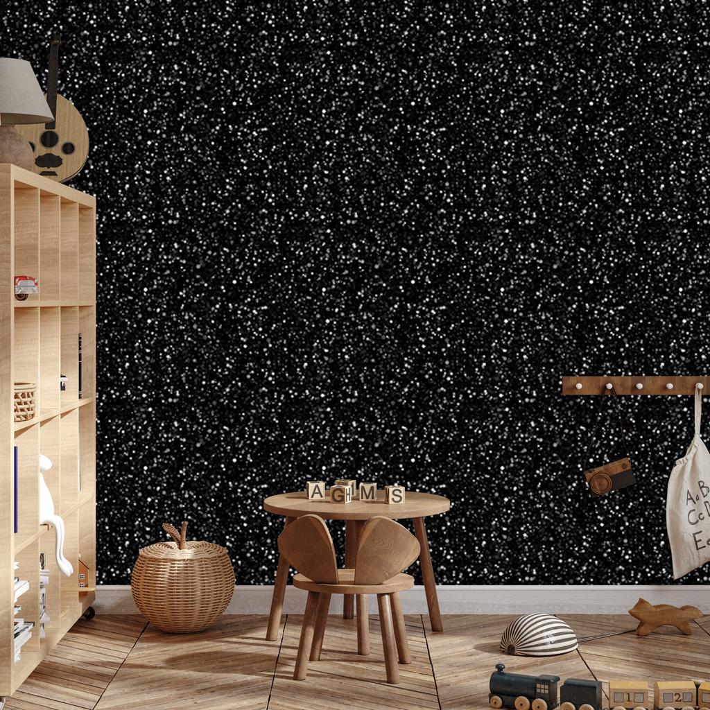 Black glitter wallpaper for living room and bedroom 50x1000