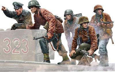 Master Box Deutscher Panzerkommandant 4 Infanteristen Lafette ist Über Plastikmodell MB35218 1/35 + 1944-45 "Da!"