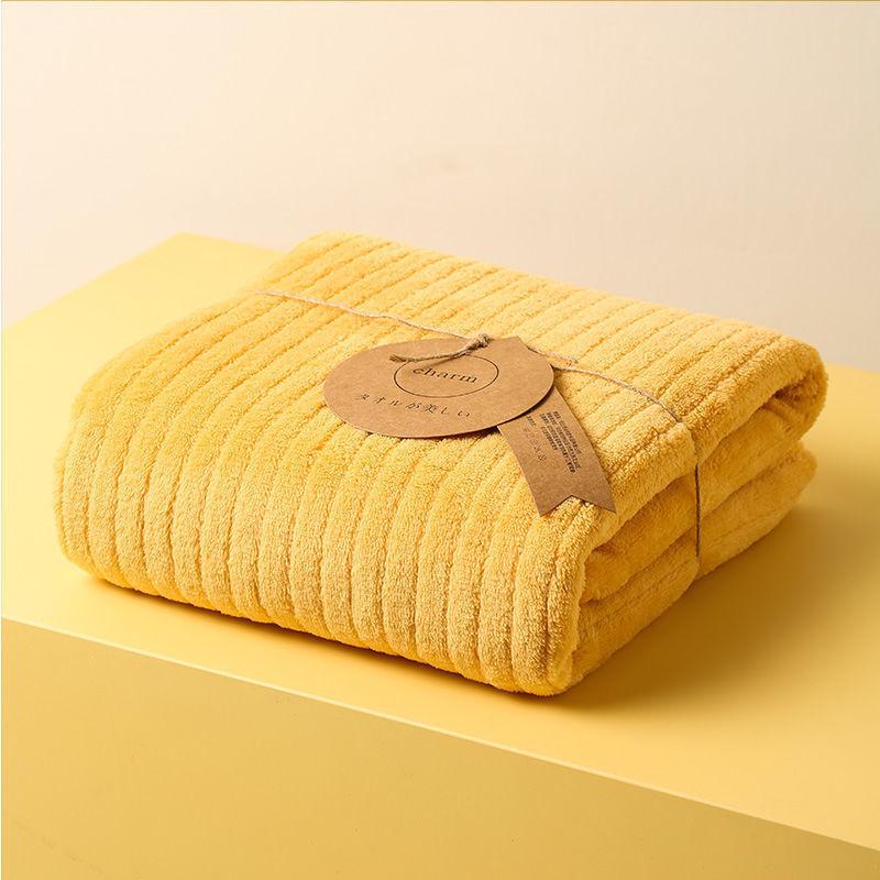

70*140см/90*160см Банное полотенце из кораллового флиса класса А, Очень большое, Быстросохнущее, Толстое, Впитывающее, Не линяющее, для женщин, дома и спа 70*140cm жёлтый