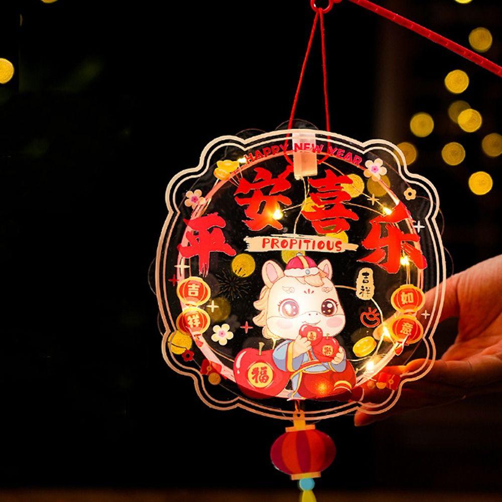 With Tassel Chinese New Year Lanterns Cartoon DIY Handheld Lantern Children's Activity