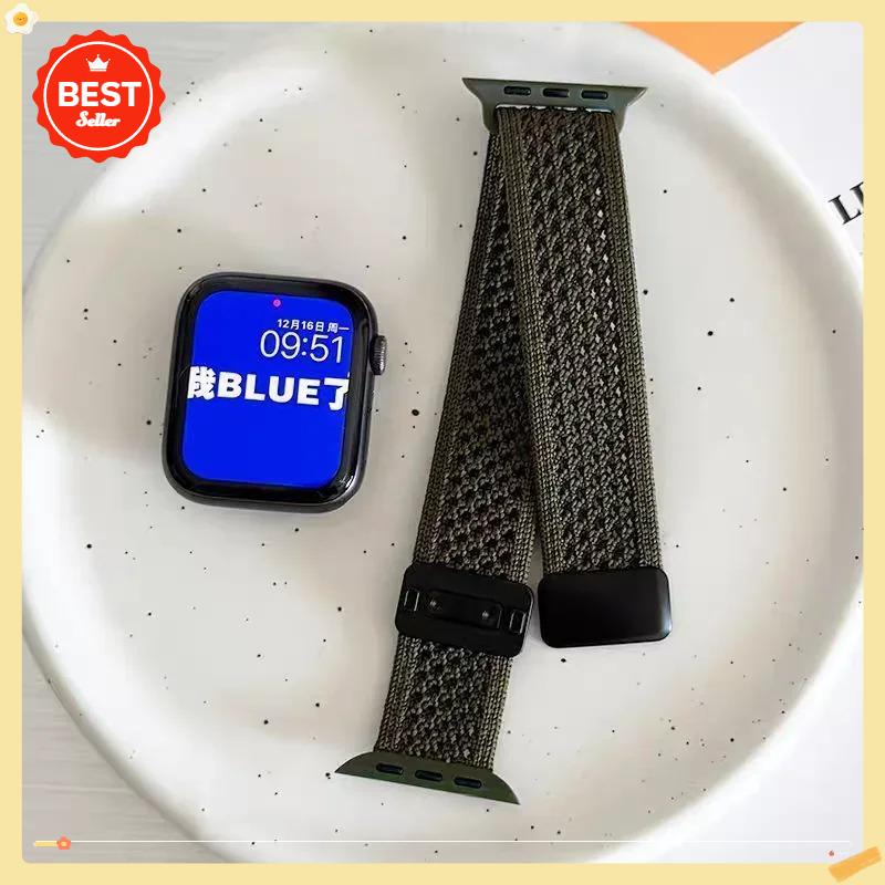 Magnetic Strap For Apple Watch Ultra 3 2 Bands 49mm 44mm 40mm 41mm 45mm 42mm 46mm Nylon Bracelet IWatch 11 10 9 8 7 6 5 4 SE 3