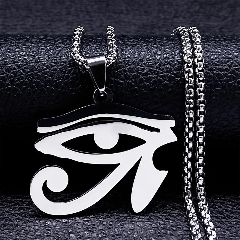 Eye Of Horus Punk Hip Hop Stainless Steel Pendant Necklace Fashion Jewelry