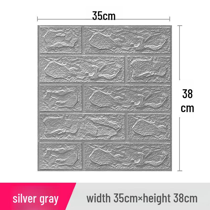 3D Vzor cihly Samolepicí nástěnná samolepka: Proti kolizi, Měkký, 35x38, Malá velikost