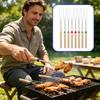 Stainless Steel Telescopic Barbecue Forks Set with Wooden Handles U Shaped Skewers for Outdoor Grilling Roasting Marshmallows Hot Dogs Camping BBQ