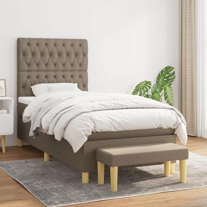 Maison Exclusive - Lattenrost mit Matratze Taupe 100x200 cm Stoff