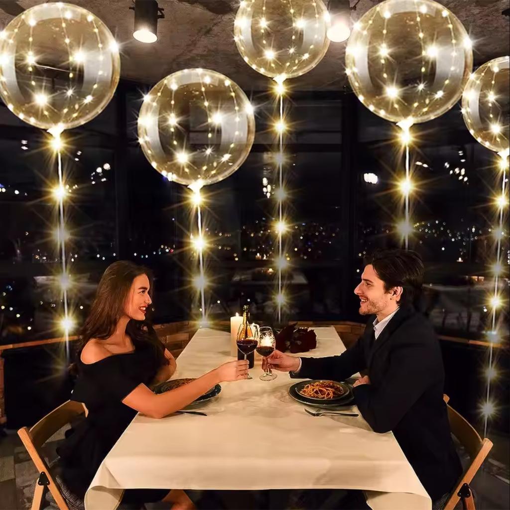 10pcs/set of LED transparent luminous balloons (excluding internal power) for anniversary, wedding, birthday, party decoration