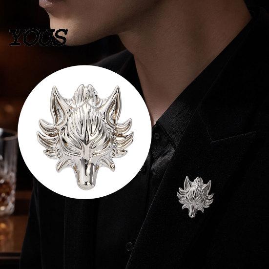 Lapel Badge Brooch Pin, Versatile Animal-Shaped with Electroplated Surface, Lion Metal Design Pin for Business Daily