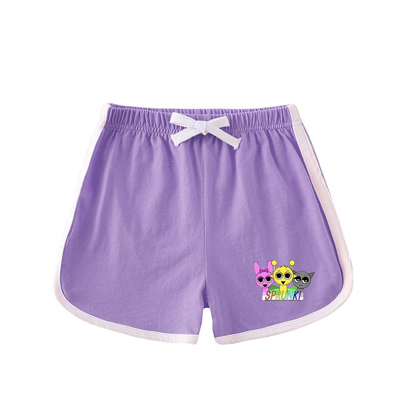 Kids' Summer Color Block Sports Set: Short Sleeve T-Shirt & Hot Pants
