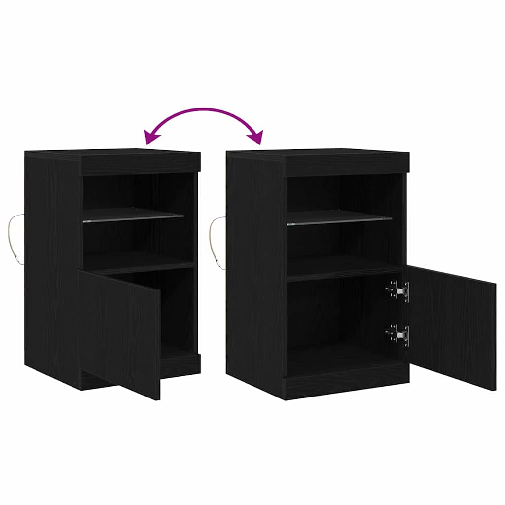 LED Sideboard in Black Oak Look 41 x 37 x 67 cm