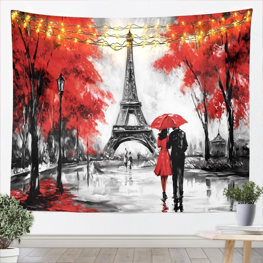 Erosebridal Cherry Blossom Wall Hanging Pink Flower Tapestry Room Decor Petal Floral Wall Blanket Starry Sky Glitter Girly Room
