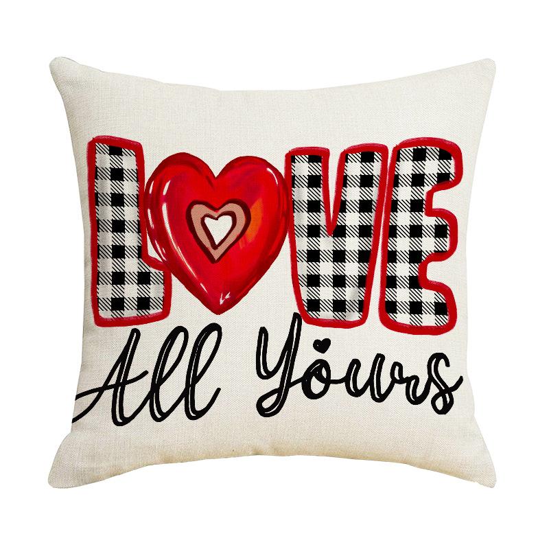 

Новая подушка на День святого Валентина с принтом «Любовное письмо», простая и универсальная льняная подушка 45*45cm