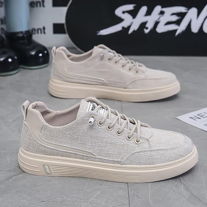 Men Leisure Loafers New Canvas Comfortable Breathable Men's Casual Sneakers 2024 Fashion Odor Resistant Mens Tennis Flat Shoes