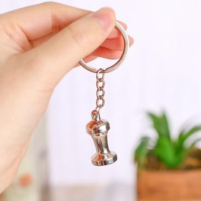 Coffee Temper Keychain 2-piece Set (silver) Car Keychain